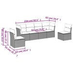 vidaXL Salon de jardin avec coussins 6 Pièces beige résine tressée