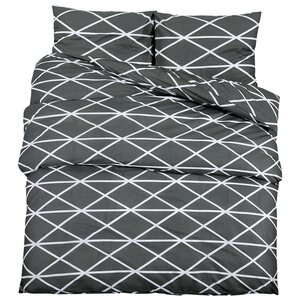 vidaXL Ensemble de housse de couette Gris 260x240 cm Coton