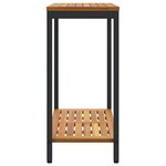 vidaXL Table de jardin avec stockage Naturel et noir 80 x 35 x 75 cm