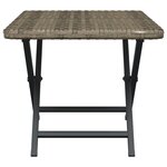 vidaXL Table pliable gris 45x35x32 cm résine tressée