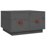 vidaXL Table basse Gris 60x53x35 cm Bois massif de pin