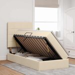 vidaXL Lit avec rangement et LED avec LED Crème 90 x 190 cm Polyester