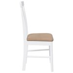 vidaXL Chaises à manger coussins 2 Pièces blanc bois massif caoutchouc