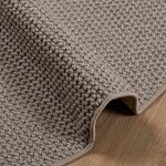 vidaXL Tapis de surface Rond LUGO Taupe Ø 200 CM Polyester
