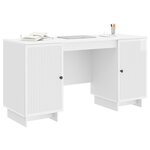 vidaXL Bureau Blanc brillant Bois d'ingénierie 142 5 x 50 x 75 cm