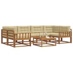 vidaXL Ensemble de canapés d'extérieur 7 Pièces Naturel et Beige