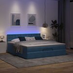 VidaXL Cadre de lit ottoman avec matelas bleu foncé 180x200 cm velours