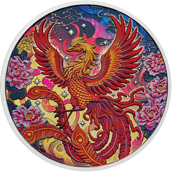 Monnaie IMPERIAL VERMILION PHOENIX 3 Oz Argent 3$ Tuvalu 2026 (PRÉCOMMANDE)