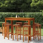 vidaXL Tabourets de bar lot de 8 bois massif d'acacia