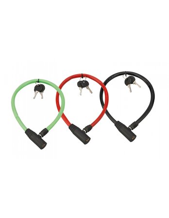 THIRARD - Lot de 3 antivols à clé Twisty  câble acier  vélo  5mmx0.5m  2 clés
