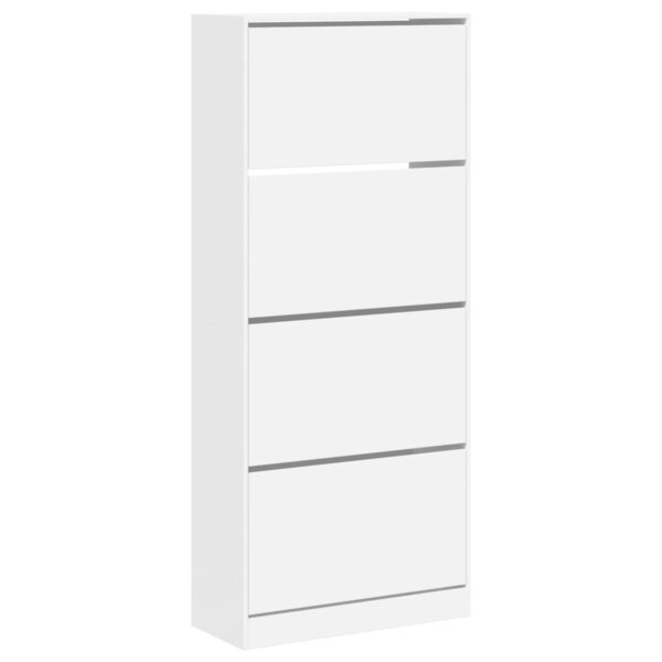 vidaXL Armoire à chaussures 4 tiroirs rabattables blanc 80x34x187 5 cm