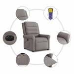 vidaXL Fauteuil de massage inclinable électrique Taupe Tissu