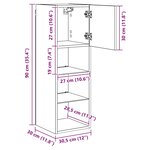 vidaXL Meubles TV muraux 2 Pièces Chêne noir 30 5 x 30 x 90 cm