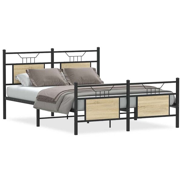 vidaXL Cadre de lit sans matelas chêne sonoma 140x190 cm