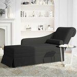 vidaXL Fauteuil long avec traversin et accoudoir droit noir velours