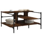 vidaXL Table basse chêne fumé 100x100x48 5 cm bois d'ingénierie