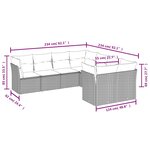 vidaXL Salon de jardin 8 Pièces avec coussins gris résine tressée