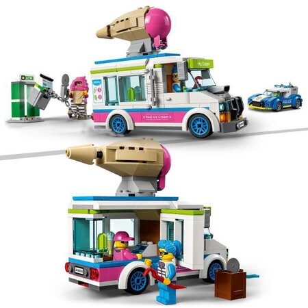 Lego 60314 city la course-poursuite du camion de glaces jouet voiture pour  enfants +5 ans avec véhicule d'interception - La Poste