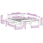 vidaXL Cadre de lit sans matelas cire marron 150x200cm bois pin massif