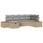 vidaXL Ensemble de canapé de jardin 6 Pièces Beige 55 x 62 x 69 cm