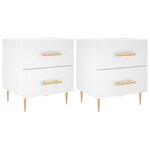 vidaXL Tables de chevet 2 Pièces blanc 40x35x47 5 cm bois d’ingénierie