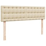 VidaXL Cadre de lit ottoman avec matelas crème 160x200 cm tissu