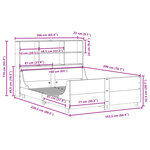 vidaXL Lit bibliothèque sans matelas blanc 160x200 cm bois massif