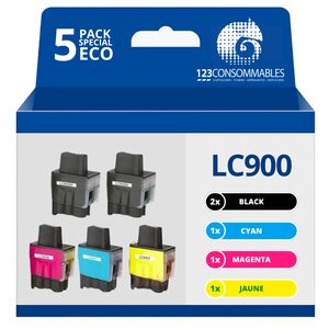 Pack compatible BROTHER LC900  5 cartouches