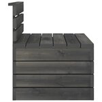 vidaXL Salon de jardin palette 2 Pièces Bois de pin massif Gris foncé