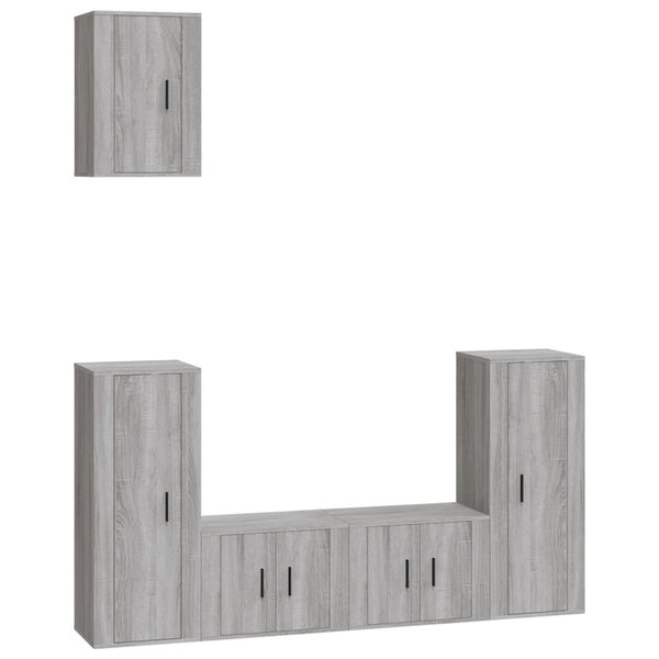 vidaXL Ensemble de meubles TV 5 Pièces Sonoma gris Bois d'ingénierie