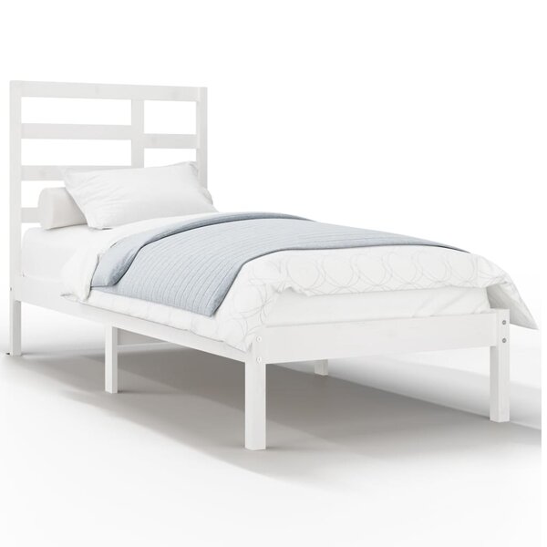 vidaXL Cadre de lit sans matelas blanc bois massif 90x190 cm