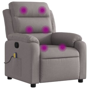 vidaXL Fauteuil de massage inclinable Taupe Tissu