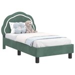 vidaXL Cadre de lit pour tout-petit avec tête de lit Vert Mer