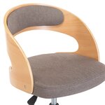 vidaXL Chaises pivotantes à manger lot de 2 taupe bois courbé et tissu