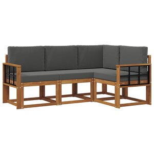 vidaXL Ensemble de canapés d'extérieur 4 pc Naturel et Anthracite