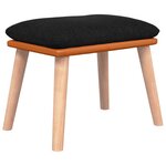 vidaXL Chaise à bascule avec repose-pied Noir Tissu