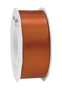 Satin double face 25-m-rouleau 40 mm cannelle