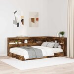 vidaXL Tête de lit de rangement Chêne fumé 120 cm Bois d'ingénierie