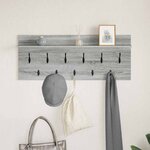 vidaXL Porte-manteau mural avec étagère Sonoma gris Bois d'ingénierie