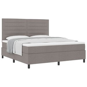 vidaXL Lit à ressorts avec tête de lit Taupe 180 x 200 cm tissu