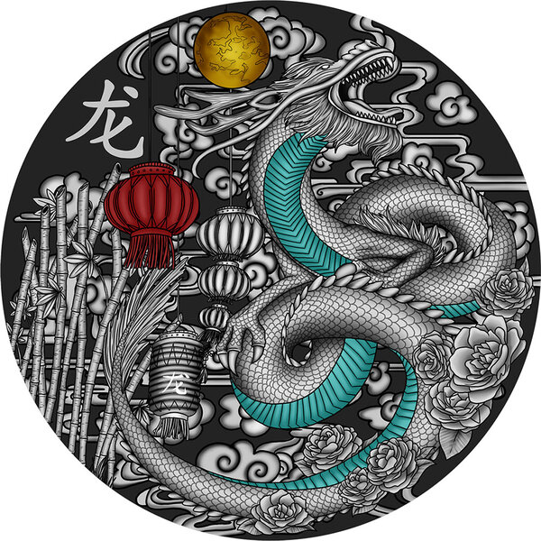 Pièce de monnaie en Argent 2000 Francs g 93.3 (3 oz) Millésime 2024 Lucky Charm YEAR OF THE DRAGON