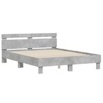 vidaXL Cadre de lit avec tête de lit et LED gris béton 140x190 cm