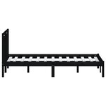 vidaXL Cadre de lit sans matelas noir bois massif 140x190 cm