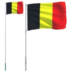 vidaXL Drapeau de la Belgique et mât 5 5 m Aluminium