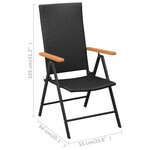 vidaXL Ensemble à manger de jardin 9 Pièces noir et marron