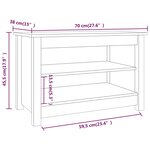 Vidaxl banc à chaussures marron miel 70x38x45 5 cm pin massif