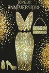 Carte Joyeux Anniversaire pour Femme en Or Doré avec Enveloppe Blanche 12x17 5cm