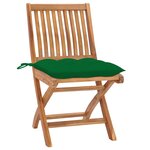 vidaXL Chaises pliables de jardin avec coussins 8 Pièces Teck solide