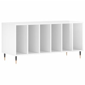 vidaXL Armoire à disques blanc brillant 100x38x48 cm bois d'ingénierie