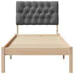 vidaXL Cadre de lit avec tête de lit rembourrée Marron 75 x 190 cm